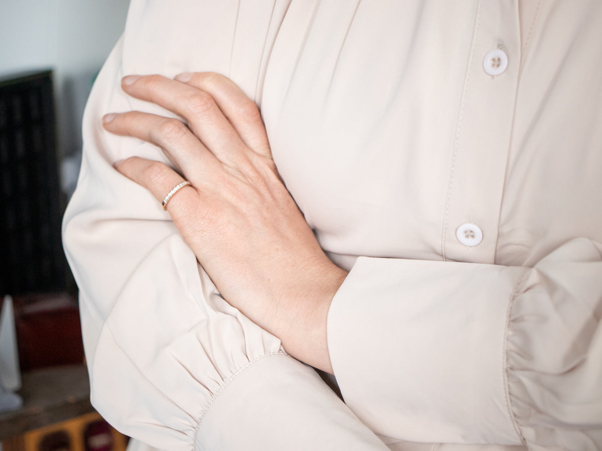 Glittering Rose Gold Diamond Band