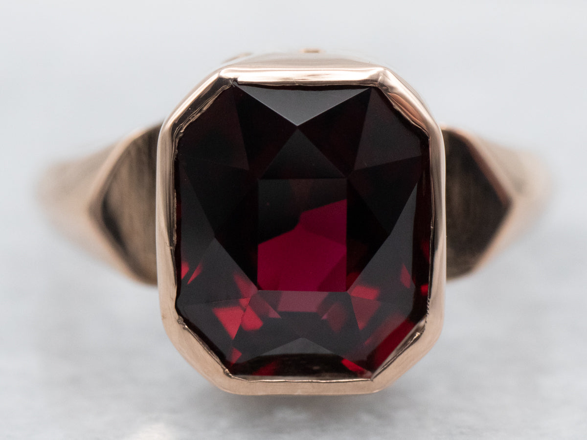 Pretty Rose Gold Garnet Ring
