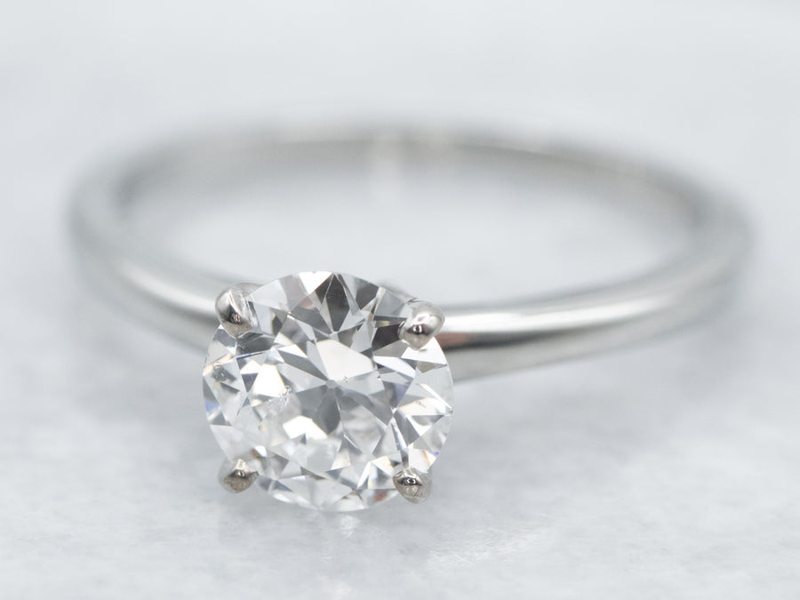 European Cut Diamond Engagement Ring