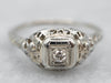 Sweet Art Deco Diamond Engagement Ring