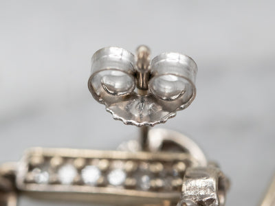 Long Diamond Teardrop Earrings in White Gold