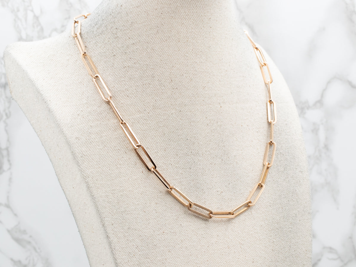 Vintage Rose Gold Paperclip Chain