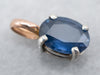 Lovely Two Tone Sapphire Solitaire Pendant