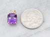 Simple Yellow Gold Amethyst Solitaire Pendant