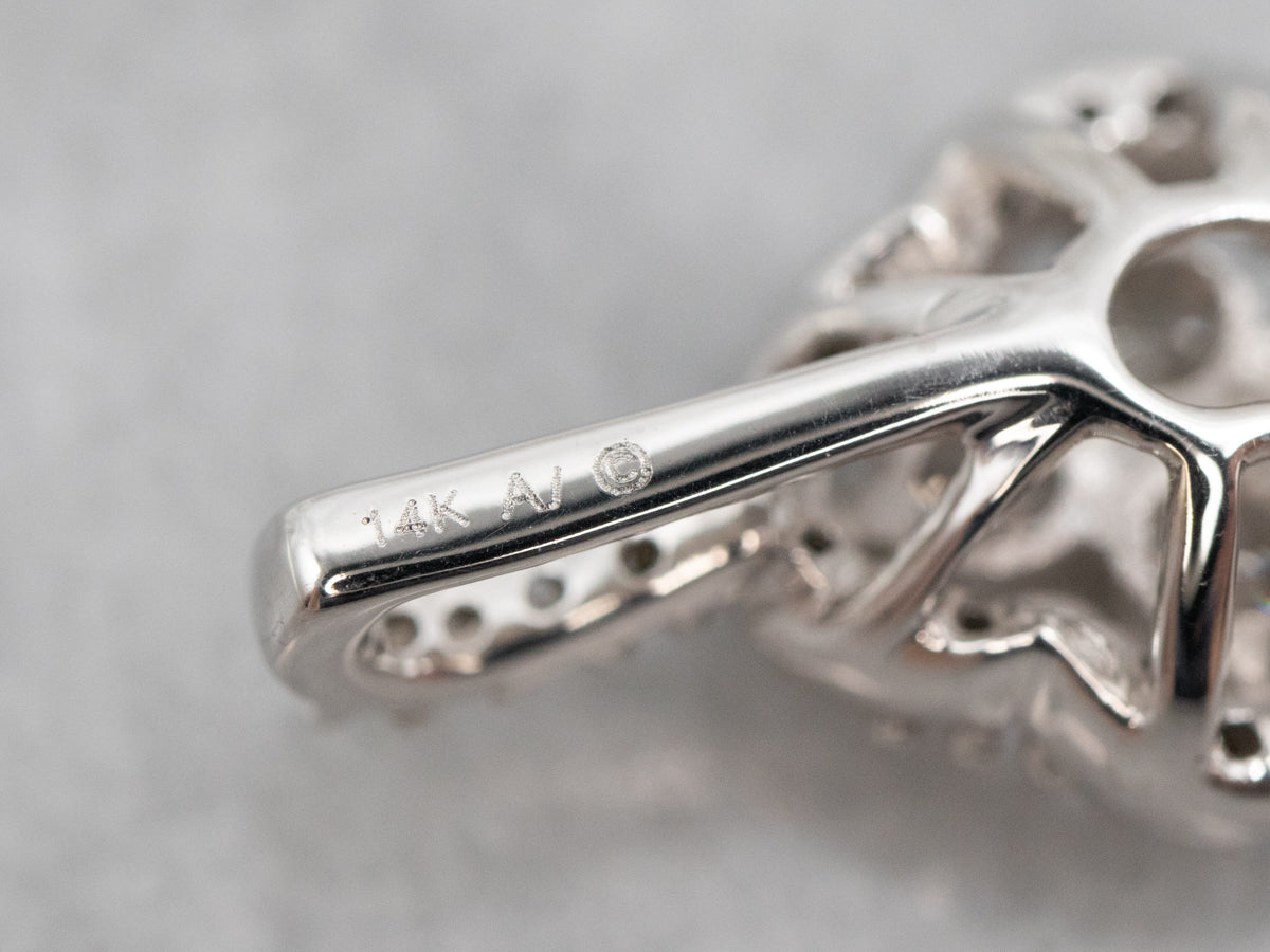 Breathtaking White Gold Diamond Cluster Pendant