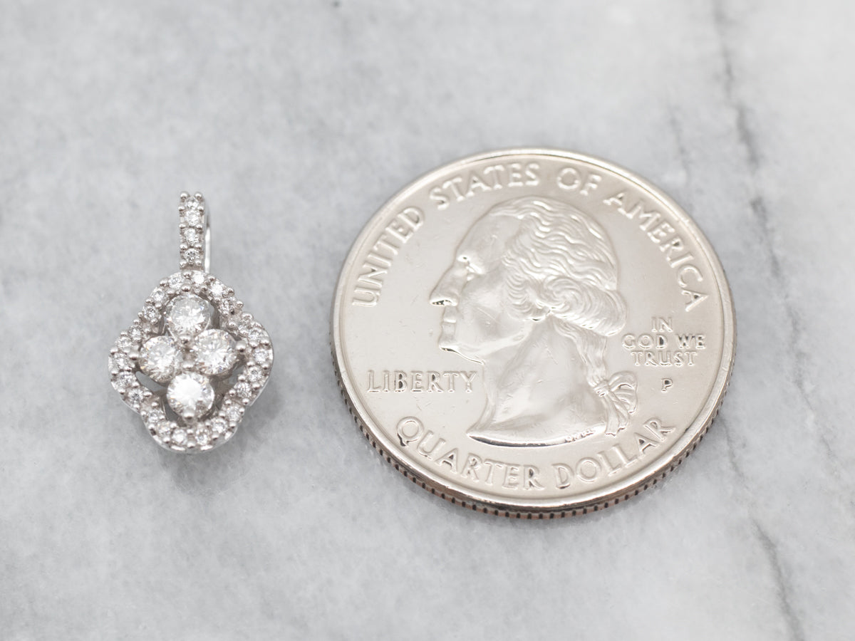 Breathtaking White Gold Diamond Cluster Pendant