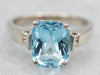Twinkling White Gold Blue Topaz and Diamond Ring