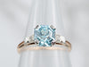 Lovely Two Tone Blue Zircon and Diamond Ring