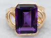 Outstanding Amethyst Cocktail Ring with Diamond Accents