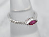 Modern East to West Set Ruby Engagement Ring
