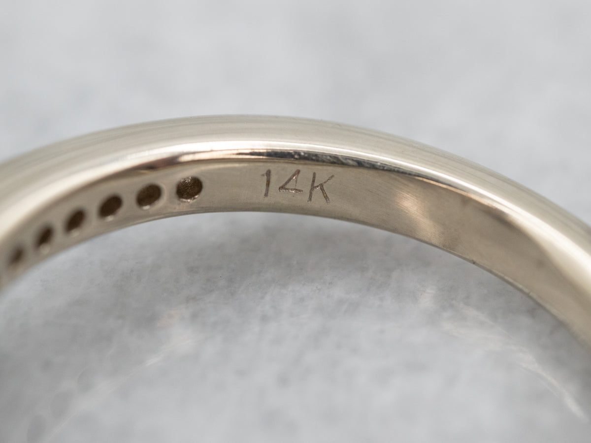 Polished Sapphire Engagement Ring with Diamond Accents