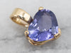 Sweet Gold Heart Shaped Sapphire Solitaire Pendant