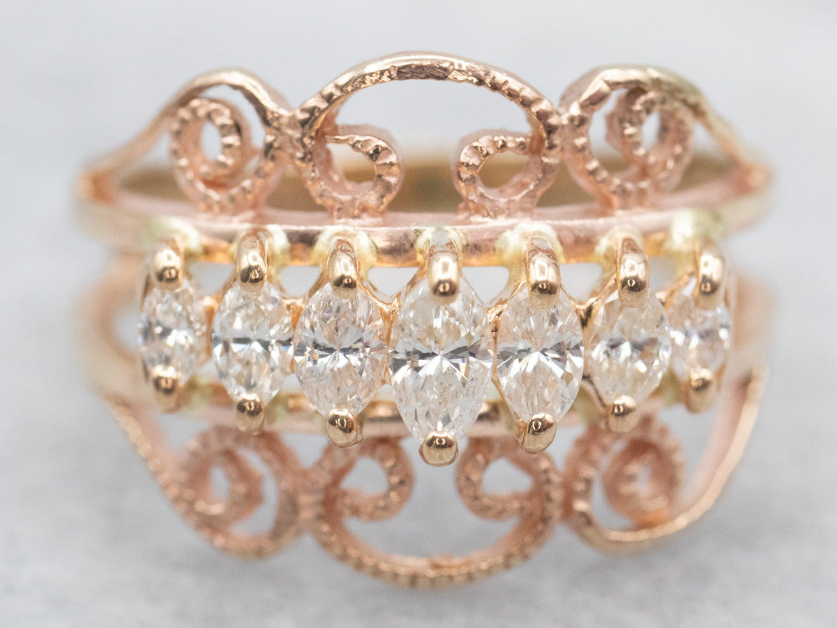 Anillo de diamantes en movimiento