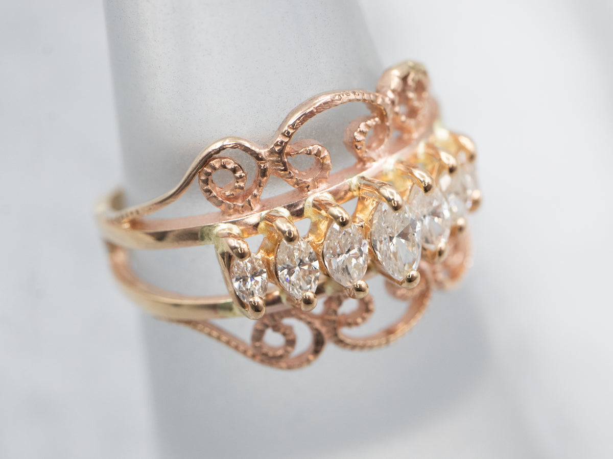 Anillo de diamantes en movimiento