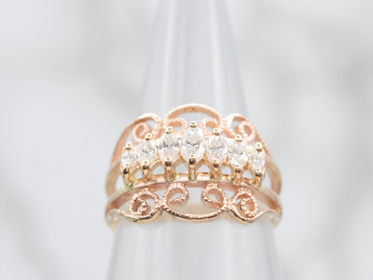 Anillo de diamantes en movimiento