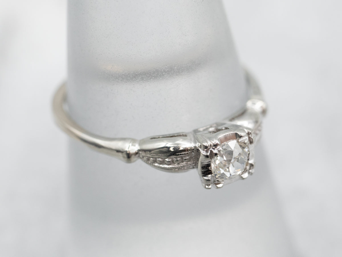 Old Mine Cut Diamond Solitaire Engagement Ring
