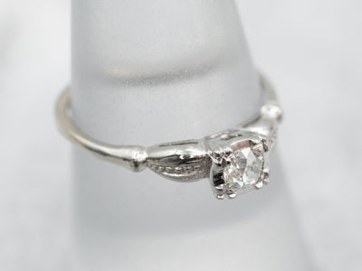 Old Mine Cut Diamond Solitaire Engagement Ring