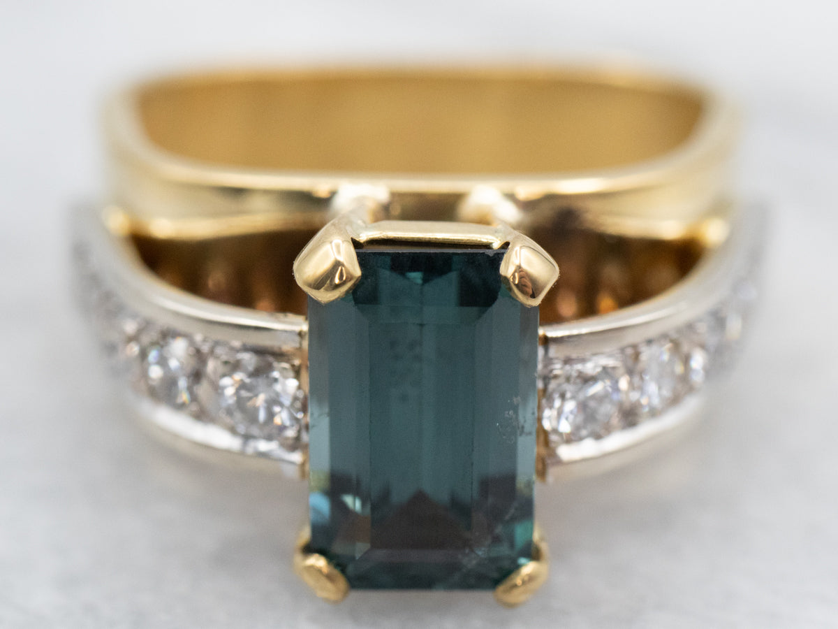 Funky Two Tone Spinel and Diamond Ring