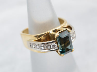 Funky Two Tone Spinel and Diamond Ring