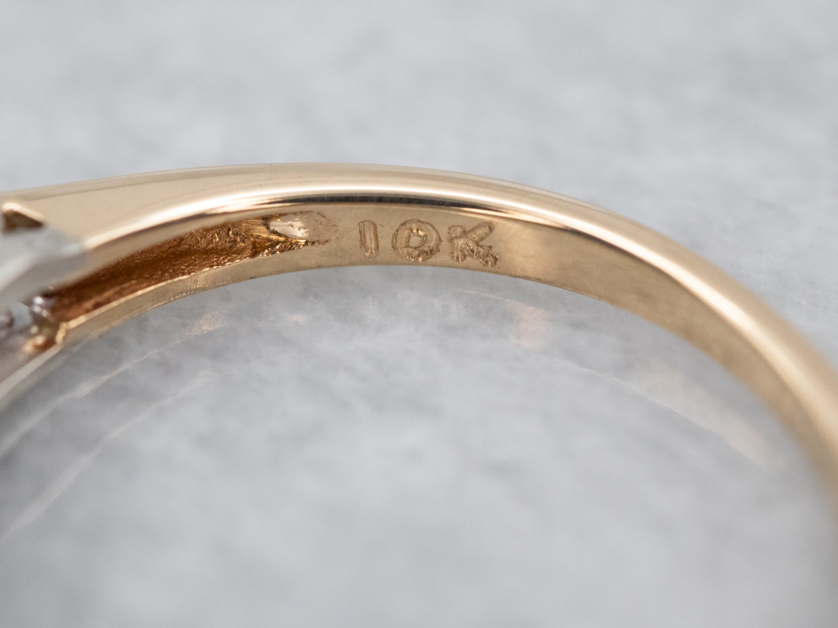 Two Tone Gold Diamond Wedding Band
