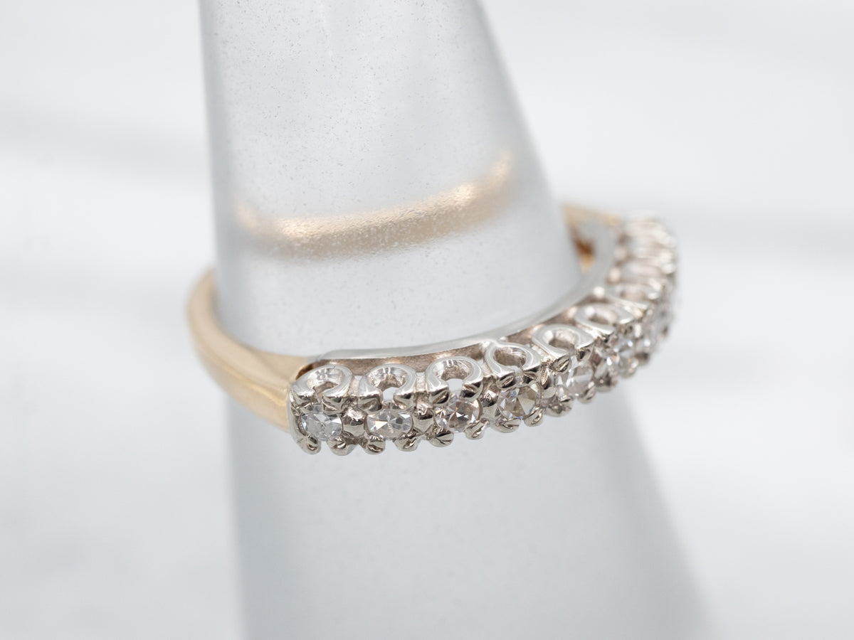 Two Tone Gold Diamond Wedding Band