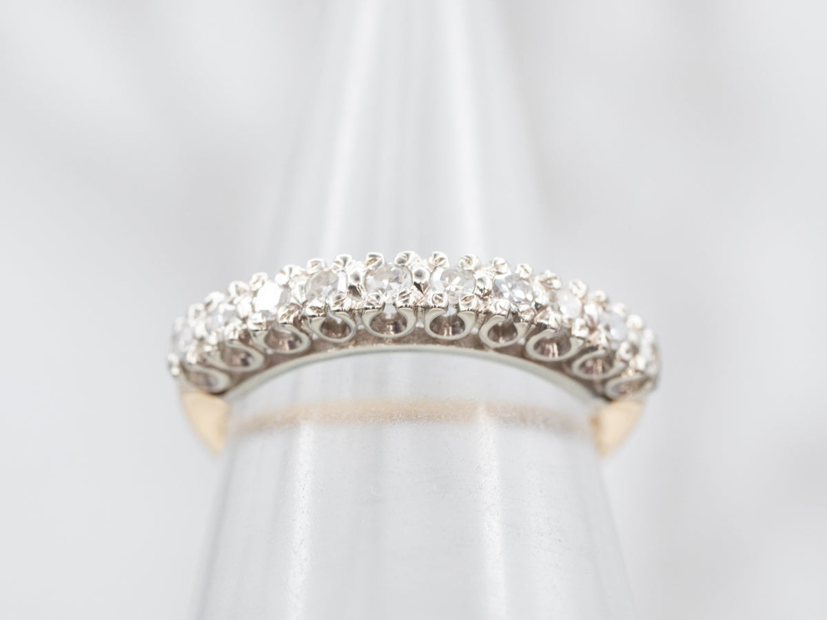 Two Tone Gold Diamond Wedding Band