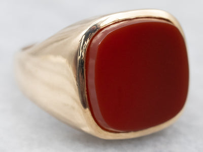 Men's Vintage Gold Carnelian Ring