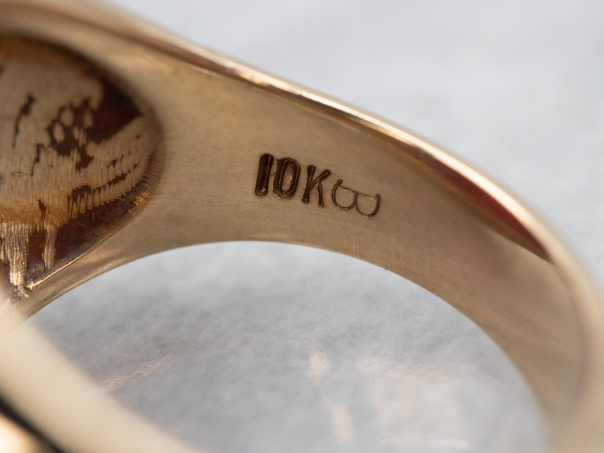 Men's Vintage Gold Carnelian Ring