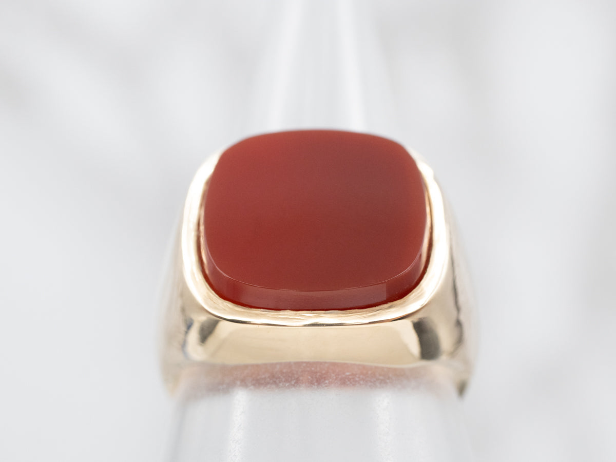 Men's Vintage Gold Carnelian Ring
