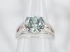 Pretty Blue Zircon and Diamond Ring