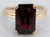 Vintage Garnet Solitaire Ring in Yellow Gold