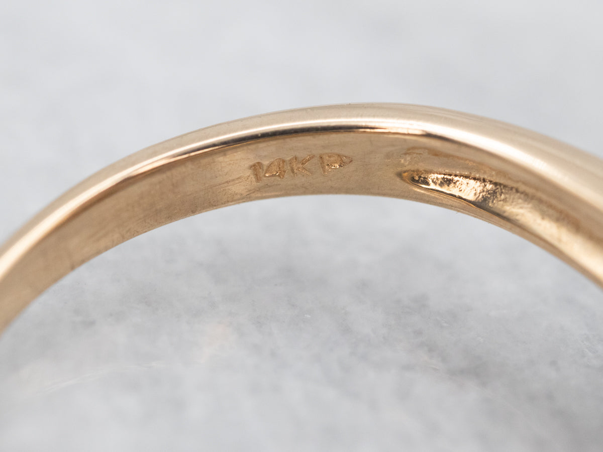 Vintage Garnet Solitaire Ring in Yellow Gold