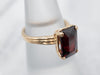 Vintage Garnet Solitaire Ring in Yellow Gold