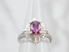 Platinum Pink Sapphire and Diamond Halo Ring