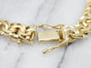 Substantial Gold Chunky Double Curb Bracelet with Box Clasp