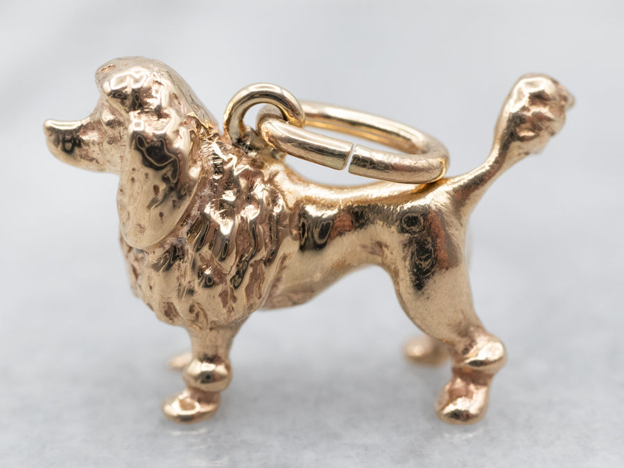Dog Lover Yellow Gold Poodle Charm