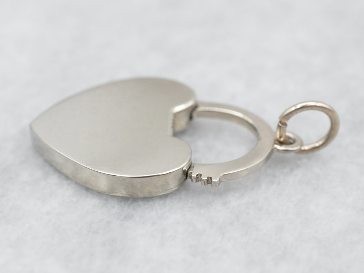 Polished Gold Padlock Heart Charm
