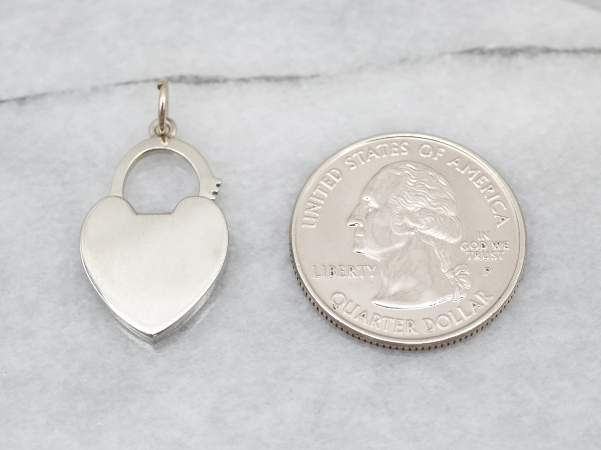 Polished Gold Padlock Heart Charm