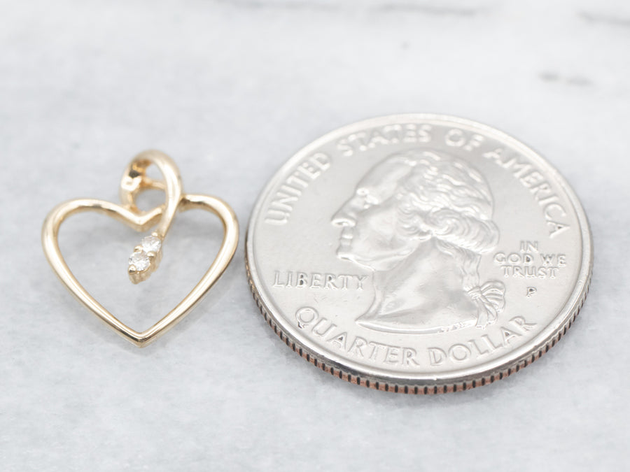 Minimalist Diamond Heart Pendant