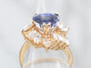 Heart-Cut Sapphire and Diamond Cluster Ring