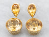 Honey-Hued Yellow Gold Citrine Drop Earrings
