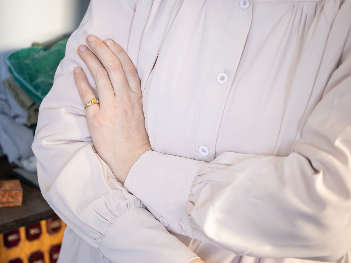 Modern Yellow Sapphire and Diamond Engagement Ring