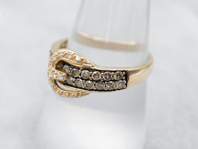 Levian Diamond Yellow Gold  Belt Buckle Ring