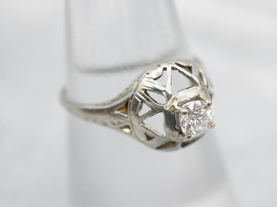 Gorgeous White Gold Diamond Solitaire Engagement Ring