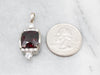 Glittering White Gold Pyrope Garnet Pendant with Diamond Accents
