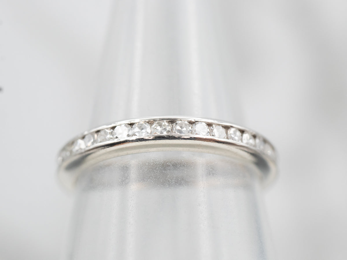 Luxurious Platinum Channel Set Diamond Eternity Wedding Band