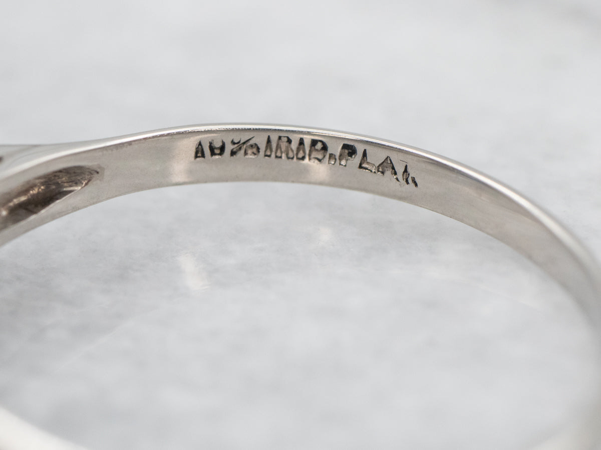 1950's Platinum Sapphire and Diamond Engagement Ring