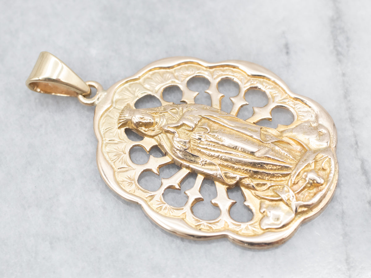 Colgante María Tradicional de Oro Amarillo