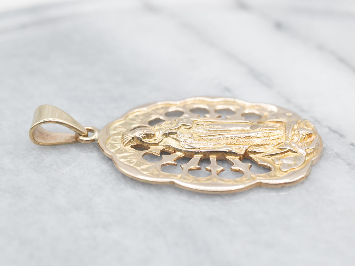 Colgante María Tradicional de Oro Amarillo