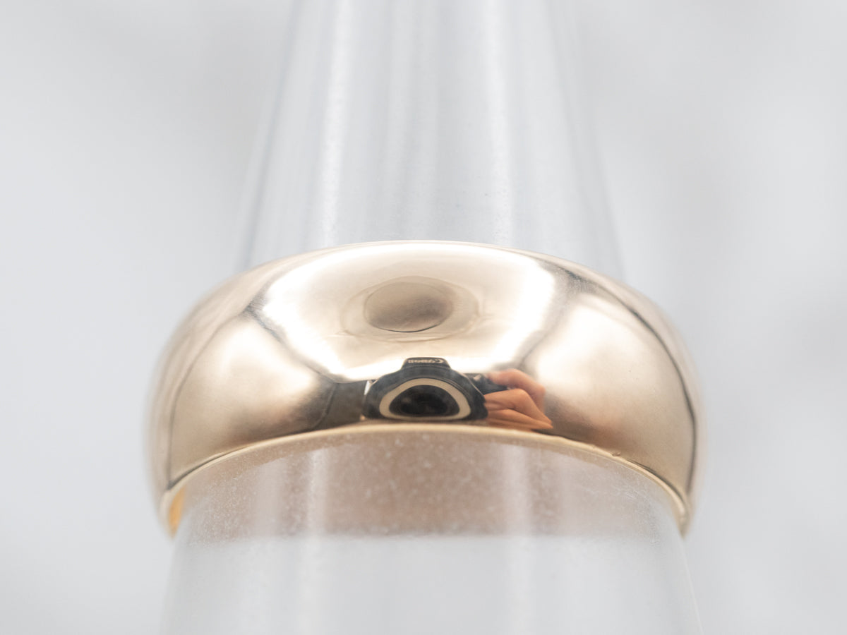 Antique Yellow Gold Plain Wide Wedding Band